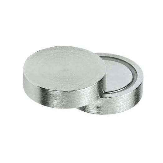 Lav Ferrit Pottemagnet Ø10x4,5 mm med forzinket kappe og 0,4 kg holdekraft